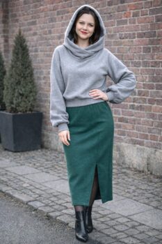 spódnica ciepła, z dresowki drapanej, gruba długa