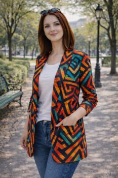 kardigan damski wzór, dresowy, dzianinowy wygodny