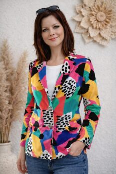 marynarka z dzianiny na guziki, wygodna, dresowa marynarka, miękka